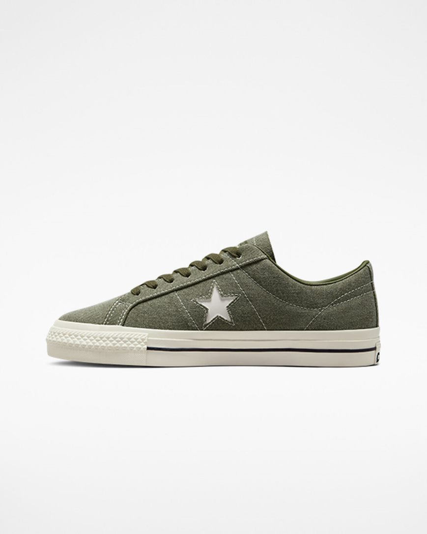 Zapatillas Skate Converse CONS One Star Pro Heavyweight Canvas Mujer Verde Oliva Negras | PE 07EL45